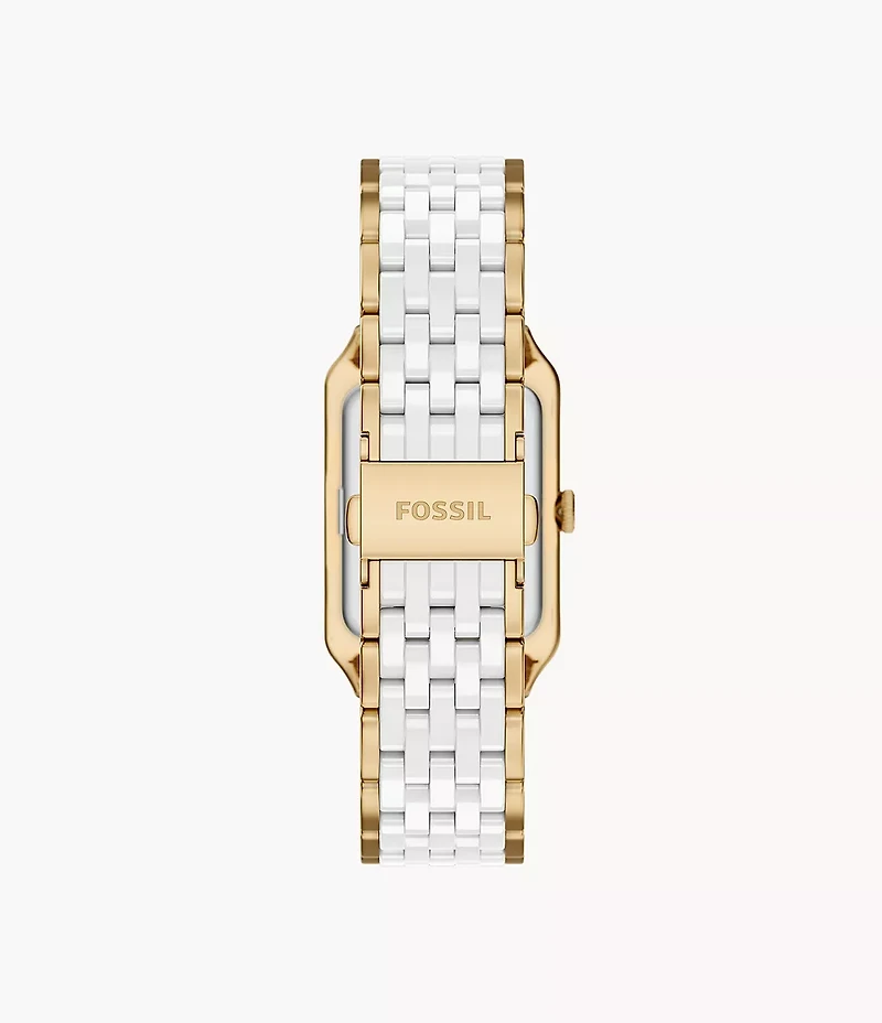 Raquel 26mm Three-Hand Date Gold-Tone Stainless Steel & White Ceramic Watch