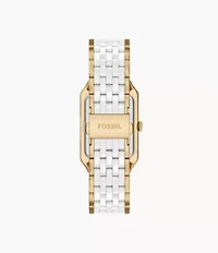 Raquel 26mm Three-Hand Date Gold-Tone Stainless Steel & White Ceramic Watch