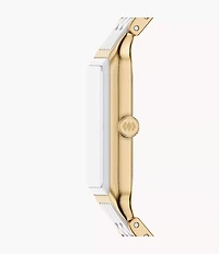 Raquel 26mm Three-Hand Date Gold-Tone Stainless Steel & White Ceramic Watch