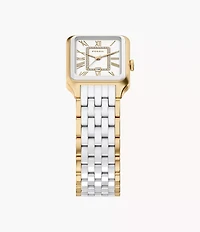 Raquel 26mm Three-Hand Date Gold-Tone Stainless Steel & White Ceramic Watch