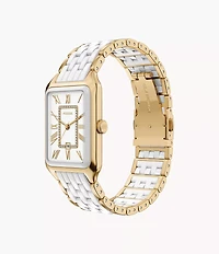 Raquel 26mm Three-Hand Date Gold-Tone Stainless Steel & White Ceramic Watch