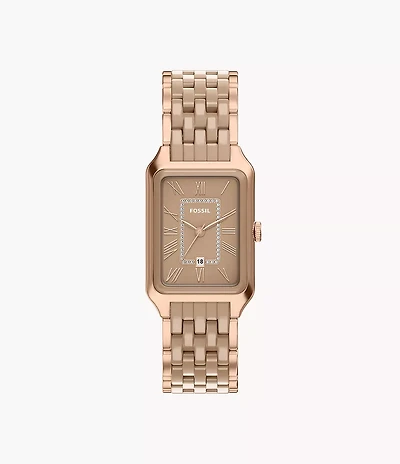 Raquel 26mm Three-Hand Date Rose Gold-Tone Stainless Steel & Salted Caramel Ceramic Watch