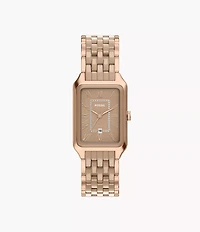Raquel 26mm Three-Hand Date Rose Gold-Tone Stainless Steel & Salted Caramel Ceramic Watch