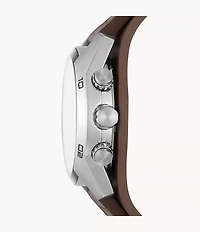 Coachman Chronograph Brown Leather Watch