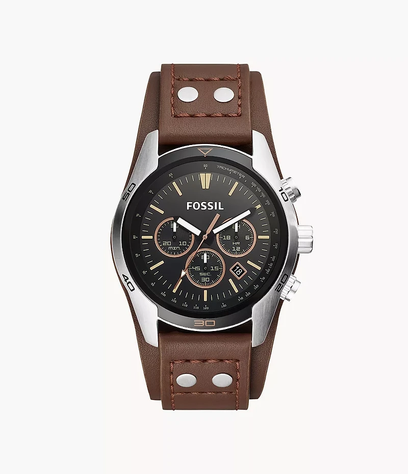 Coachman Chronograph Brown Leather Watch