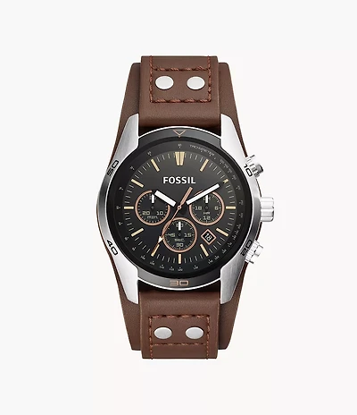 Coachman Chronograph Brown Leather Watch