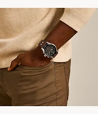 Coachman Chronograph Brown Leather Watch