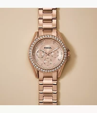 Riley Multifunction Rose Gold-Tone Stainless Steel Watch