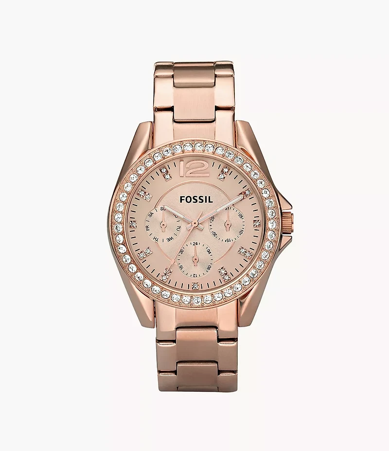 Riley Multifunction Rose Gold-Tone Stainless Steel Watch