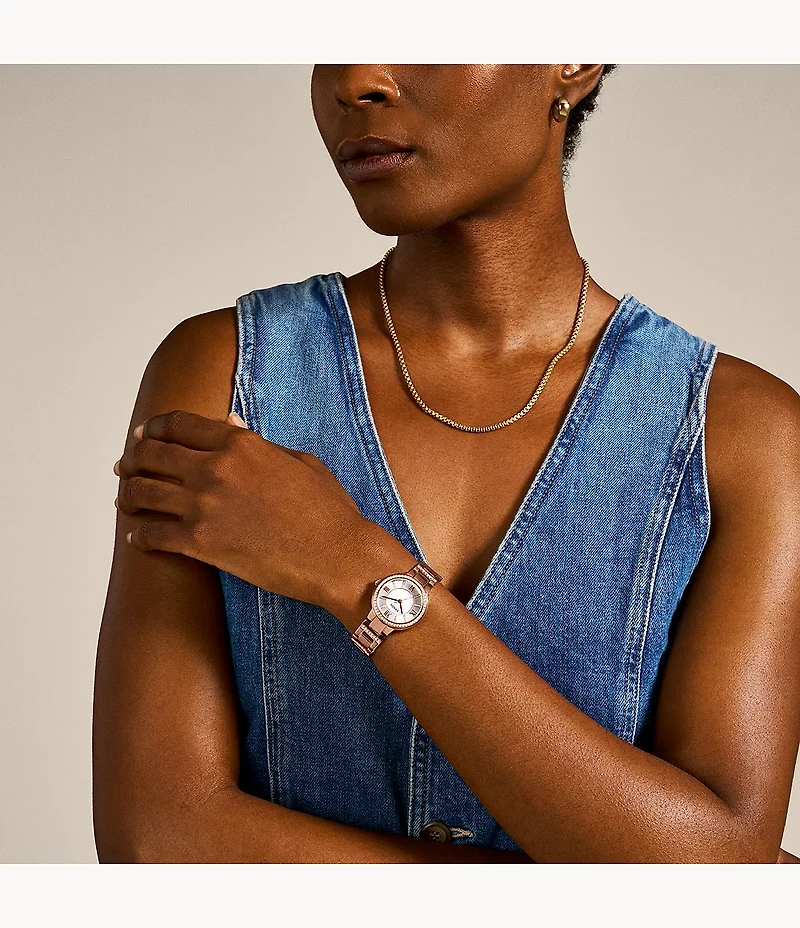 Virginia Rose-Tone Stainless Steel Watch