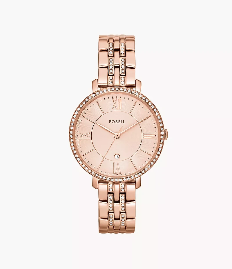 Jacqueline Three-Hand Rose Gold-Tone Stainless Steel Watch