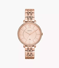 Jacqueline Three-Hand Rose Gold-Tone Stainless Steel Watch