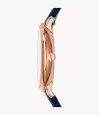 Jacqueline Navy Leather Watch