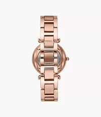 Carlie Three-Hand Rose Gold-Tone Stainless Steel Watch