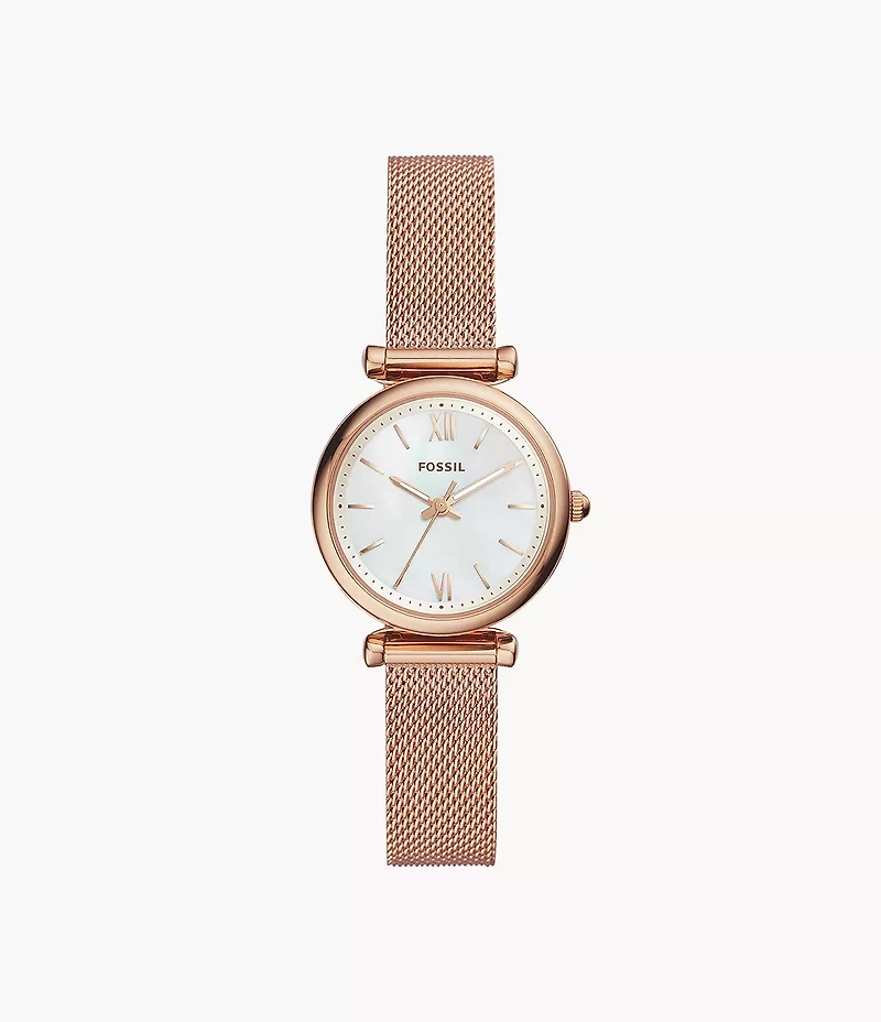Carlie Three-Hand Rose Gold-Tone Stainless Steel Watch