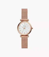 Carlie Three-Hand Rose Gold-Tone Stainless Steel Watch
