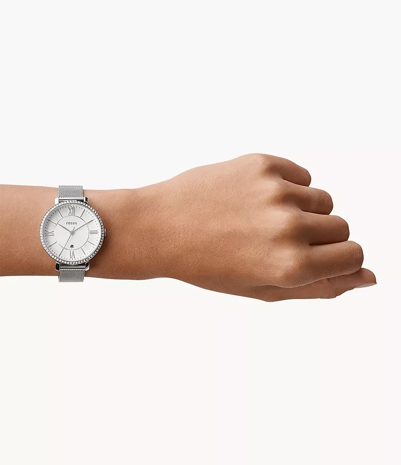 Jacqueline Three-Hand Date Stainless Steel Watch