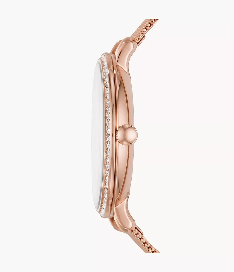 Jacqueline Three-Hand Date Rose Gold-Tone Stainless Steel Watch