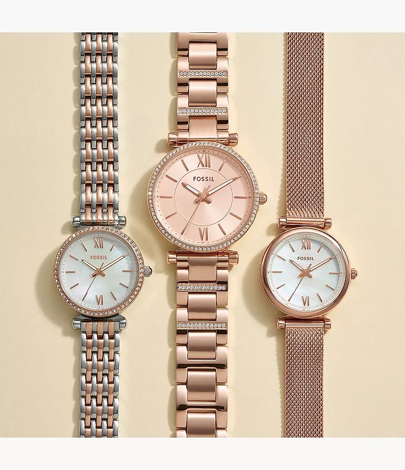 Carlie Mini Three-Hand Two-Tone Stainless Steel Watch