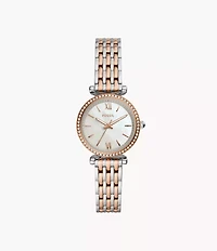 Carlie Mini Three-Hand Two-Tone Stainless Steel Watch