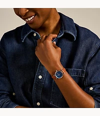 Carlie Mini Three-Hand Tan Leather Watch