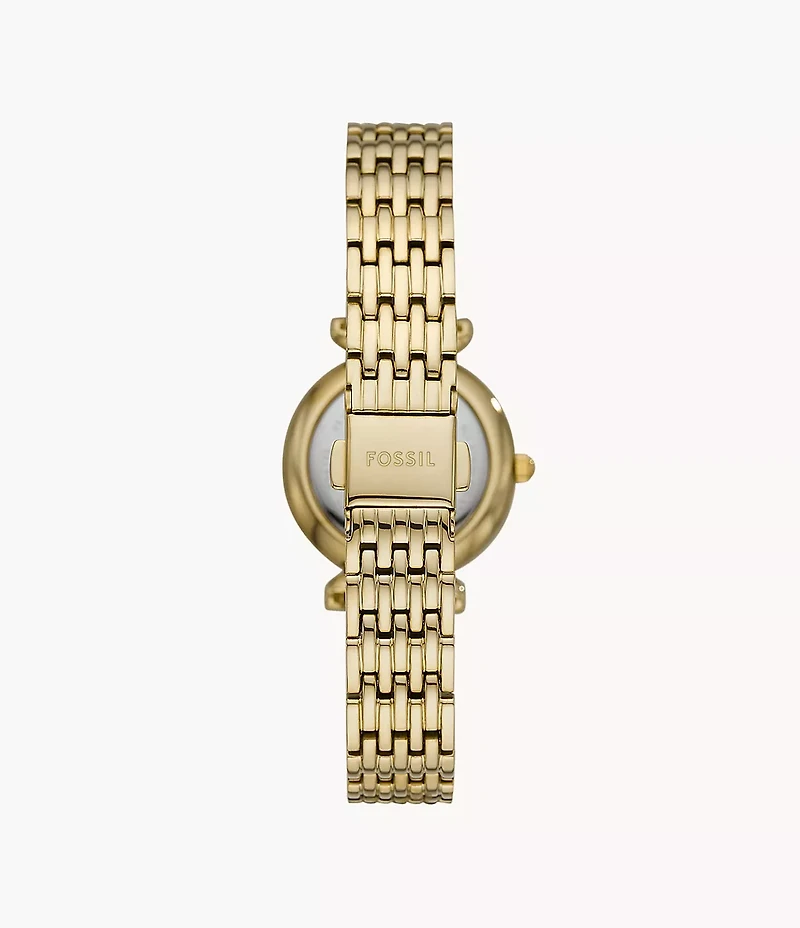 Carlie Mini Three-Hand Gold-Tone Stainless Steel Watch