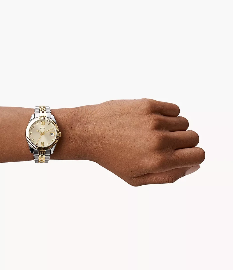Scarlette Mini Three-Hand Date Two-Tone Stainless Steel Watch