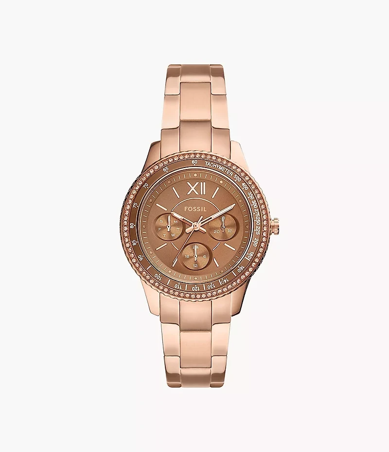 Stella Sport Multifunction Rose Gold-Tone Stainless Steel Watch