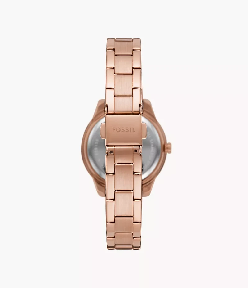 Stella Three-Hand Date Rose Gold-Tone Stainless Steel Watch