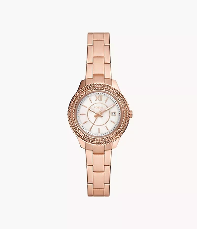 Stella Three-Hand Date Rose Gold-Tone Stainless Steel Watch