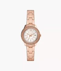 Stella Three-Hand Date Rose Gold-Tone Stainless Steel Watch