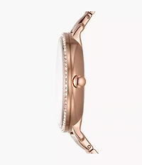 Jacqueline Sun Moon Multifunction Rose Gold-Tone Stainless Steel Watch