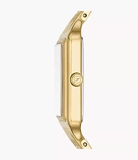 Raquel Three-Hand Date Gold-Tone Stainless Steel Watch