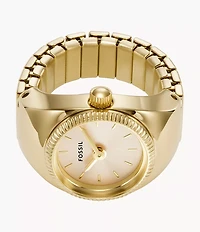 Watch Ring 15mm Two-Hand Gold-Tone Stainless Steel