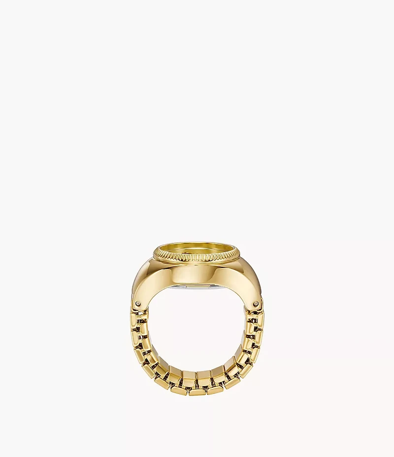 Watch Ring Two-Hand Gold-Tone Stainless Steel