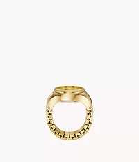 Watch Ring Two-Hand Gold-Tone Stainless Steel