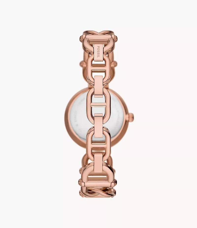 Carlie 30mm Three-Hand Rose Gold-Tone Stainless Steel Watch