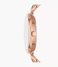 Carlie 30mm Three-Hand Rose Gold-Tone Stainless Steel Watch