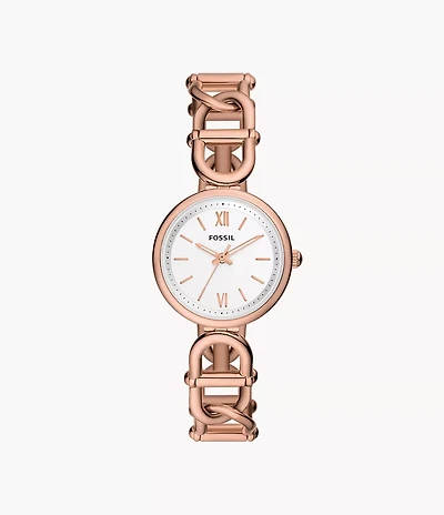 Carlie 30mm Three-Hand Rose Gold-Tone Stainless Steel Watch