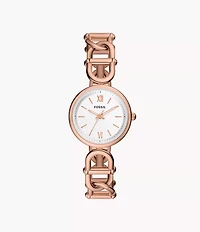 Carlie 30mm Three-Hand Rose Gold-Tone Stainless Steel Watch