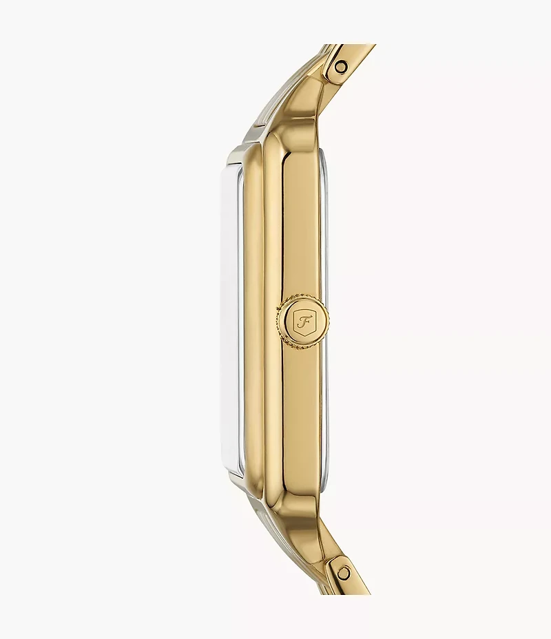 Raquel Three-Hand Date Gold-Tone Stainless Steel Watch