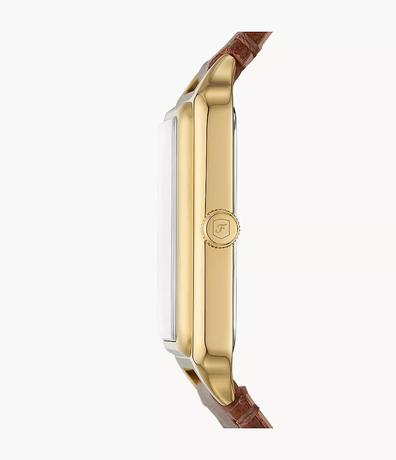 Raquel 26mm Three-Hand Date Medium Brown Leather Watch
