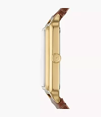 Raquel 26mm Three-Hand Date Medium Brown Leather Watch