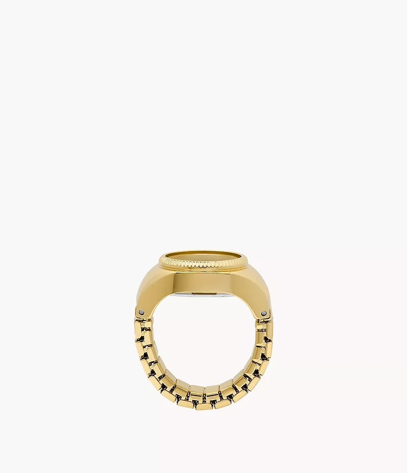 Watch Ring Two-Hand Gold-Tone Stainless Steel