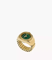 Watch Ring Two-Hand Gold-Tone Stainless Steel