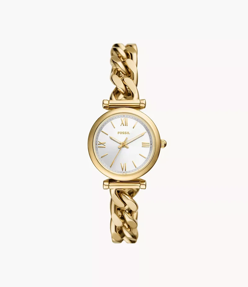 Carlie Mini 28mm Three-Hand Gold-Tone Stainless Steel Watch