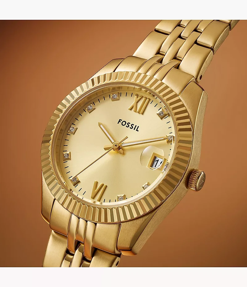 Scarlette 33mm Three-Hand Date Gold-Tone Stainless Steel Watch