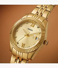 Scarlette 33mm Three-Hand Date Gold-Tone Stainless Steel Watch