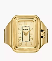 Raquel Watch Ring 14mm Two-Hand Gold-Tone Stainless Steel