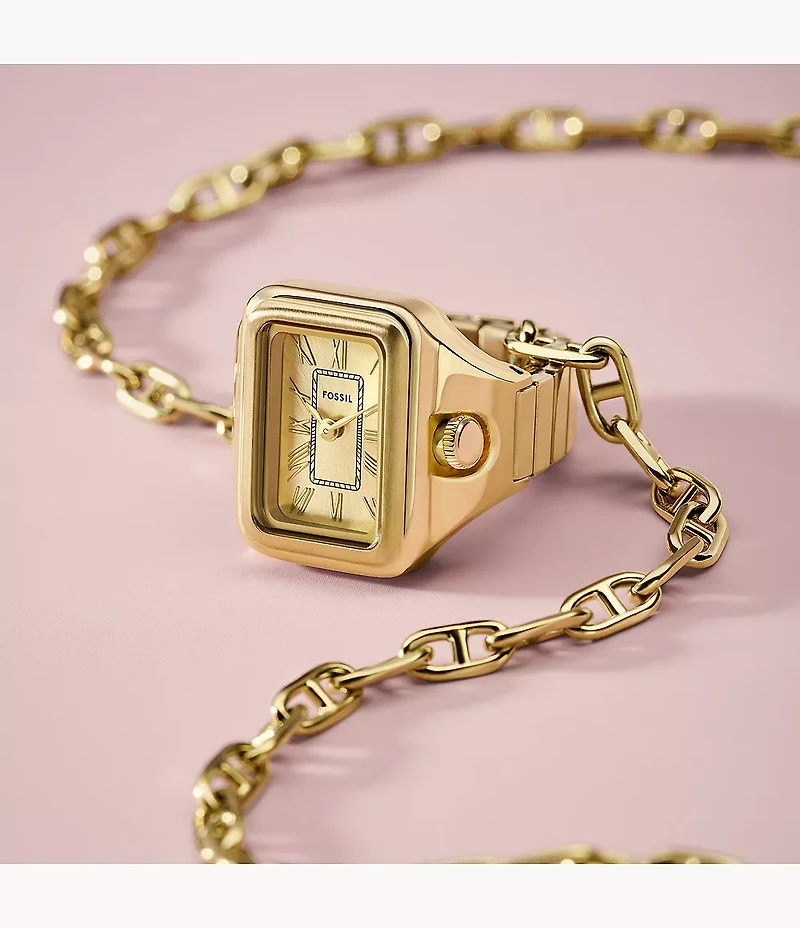 Raquel Watch Ring Two-Hand Gold-Tone Stainless Steel